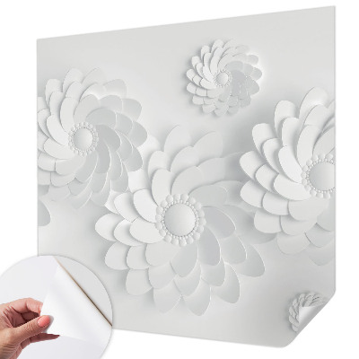 Baby room wall mural with a delicate floral design