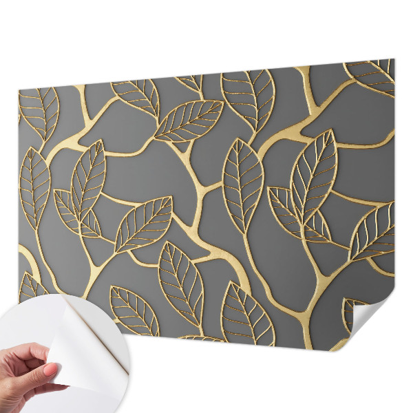 Peel and stick wallpaper mural with an elegant leaves pattern