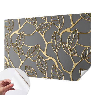 Peel and stick wallpaper mural with an elegant leaves pattern