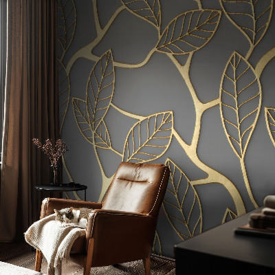 Peel and stick wallpaper mural Elegant leaves