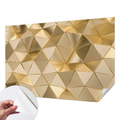 Self-adhesive wall mural with triangular patterns