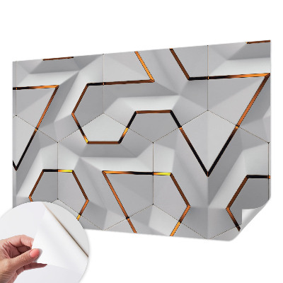 Self-adhesive photo wallpaper with three-dimensional patterns