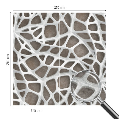 Removable wall mural with a geometric network design
