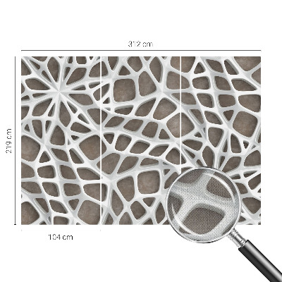 Removable wall mural with a geometric network design