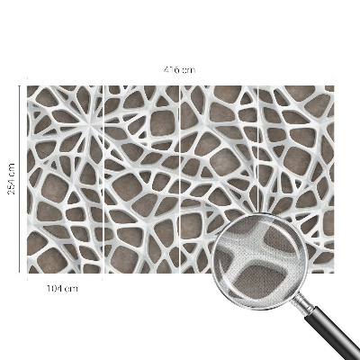 Removable wall mural with a geometric network design