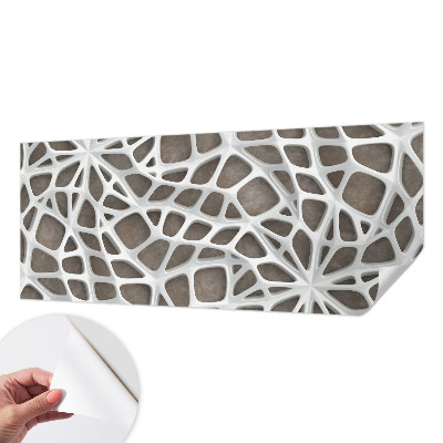 Removable wall mural with a geometric network design