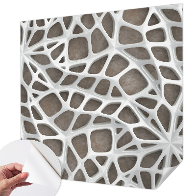 Removable wall mural with a geometric network design