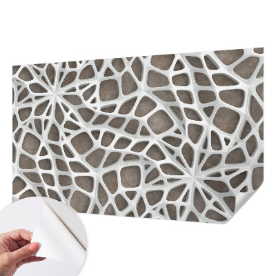 Removable wall mural with a geometric network design