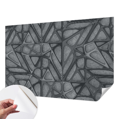 Peel and stick wall mural for bedroom with geometric pattern