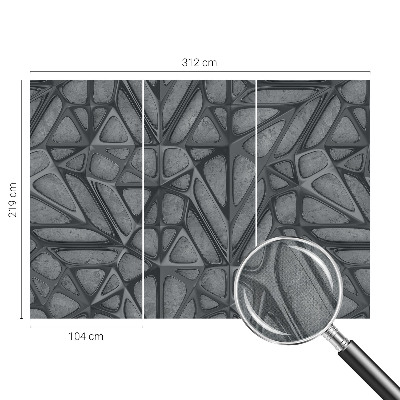 Peel and stick wall mural for bedroom with geometric pattern