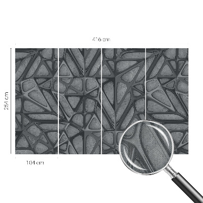 Peel and stick wall mural for bedroom with geometric pattern