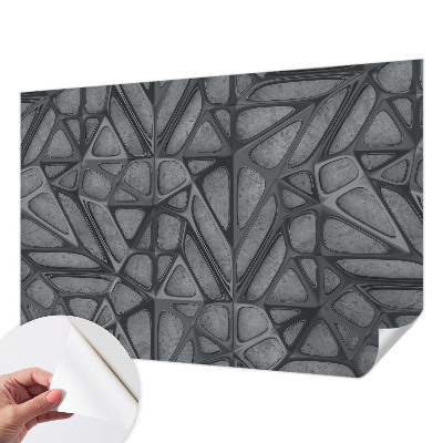 Peel and stick wall mural for bedroom with geometric pattern