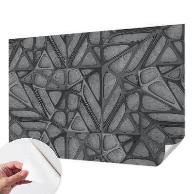 Peel and stick wall mural for bedroom with geometric pattern