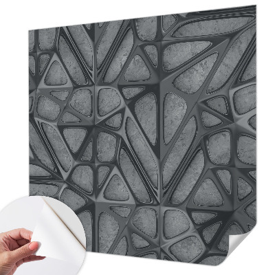 Peel and stick wall mural for bedroom with geometric pattern