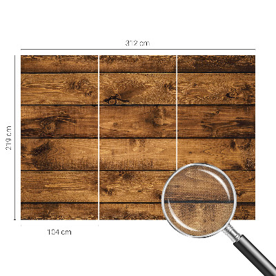 Removable wall mural wallpaper with a wooden boards design