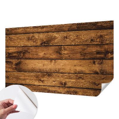 Removable wall mural wallpaper with a wooden boards design
