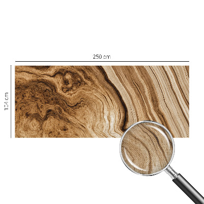 Peel and stick wall mural with a wood grain finish for living rooms