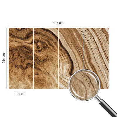 Peel and stick wall mural with a wood grain finish for living rooms