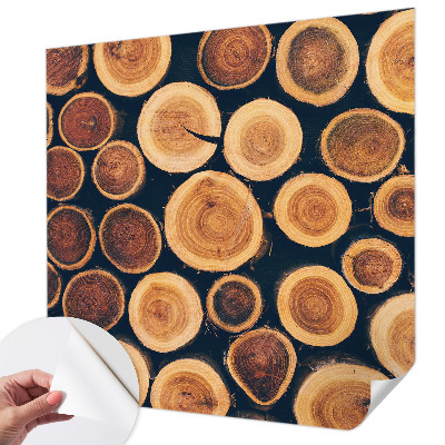 3D photo wallpaper mural Wooden circles