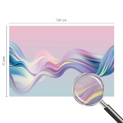Children's wall mural with colorful wave design