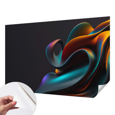 Baby room wall mural with a colorful swirl design
