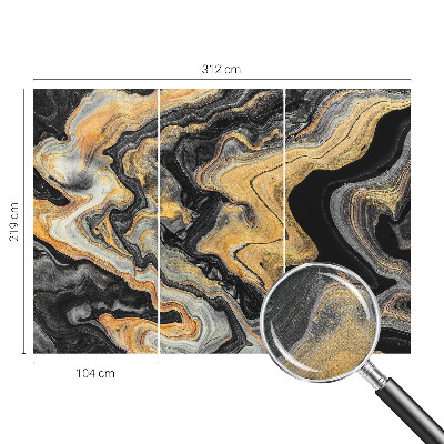 Peel and stick wallpaper mural with a kaleidoscope of lines pattern