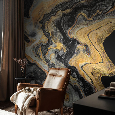 Peel and stick wallpaper mural with a kaleidoscope of lines pattern