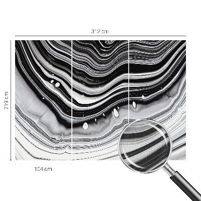 Self-adhesive wall mural with an optical waves pattern