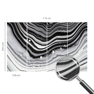 Self-adhesive wall mural with an optical waves pattern