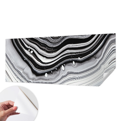 Self-adhesive wall mural with an optical waves pattern
