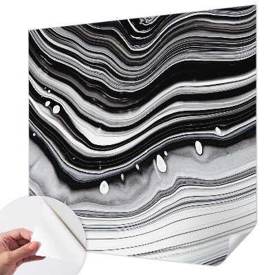Self-adhesive wall mural with an optical waves pattern