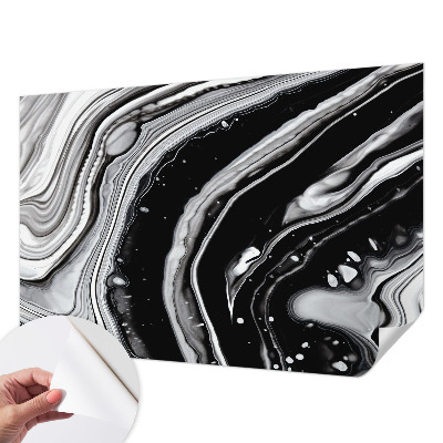 Stick-on wall mural with a monochromatic wave pattern