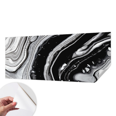 Stick-on wall mural with a monochromatic wave pattern