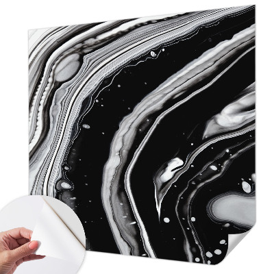 Stick-on wall mural with a monochromatic wave pattern