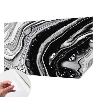 Stick-on wall mural with a monochromatic wave pattern