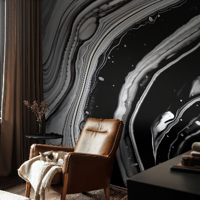 Stick-on wall mural with a monochromatic wave pattern