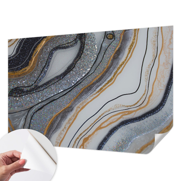 Self-adhesive photo wallpaper with a stone waves design