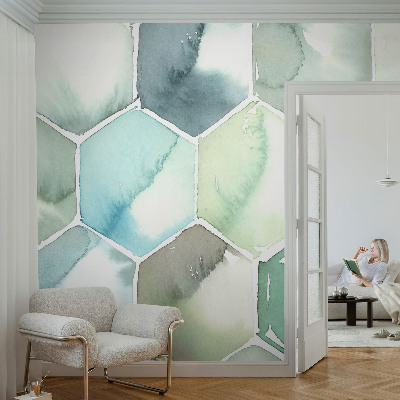 Removable wall mural Pastel hexagons