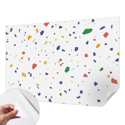 Peel and stick wall mural for living room with a rainbow pieces design