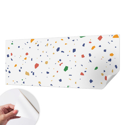 Peel and stick wall mural for living room with a rainbow pieces design