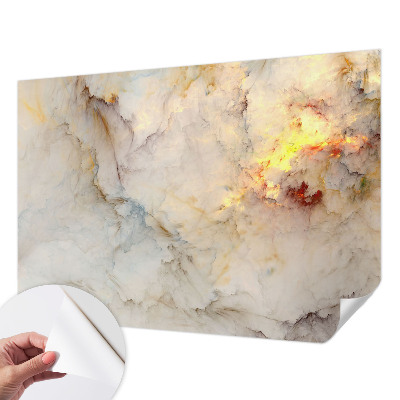 Peel and stick wall mural for bedroom with a colorful landscape design