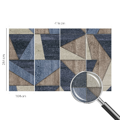 Nursery wall mural with geometric patterns