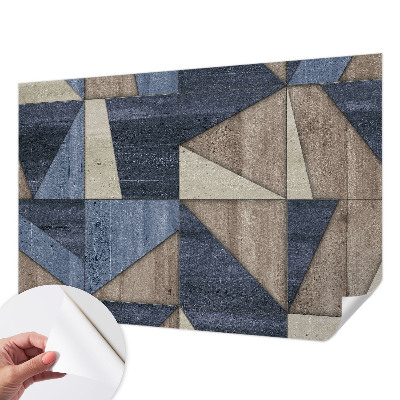 Nursery wall mural with geometric patterns