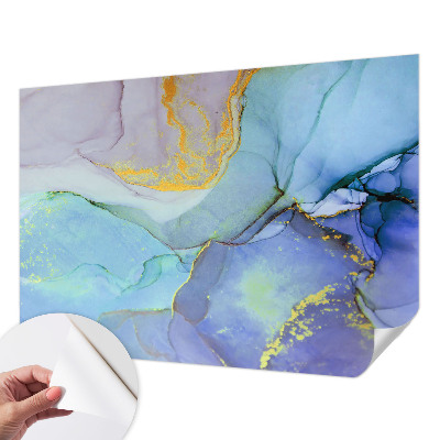 3D photo wallpaper mural with watercolor shapes design