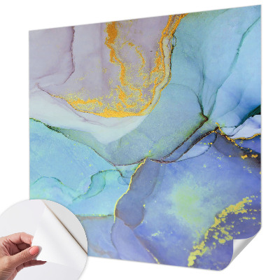 3D photo wallpaper mural with watercolor shapes design