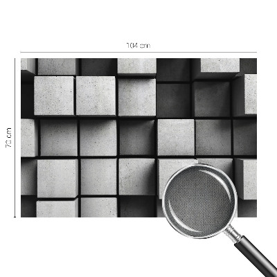 3D wall mural with a geometric cubes design