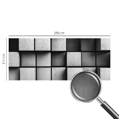 3D wall mural with a geometric cubes design