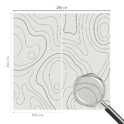 Peel and stick wallpaper mural with fluid line design