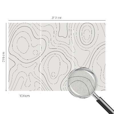 Peel and stick wallpaper mural with fluid line design