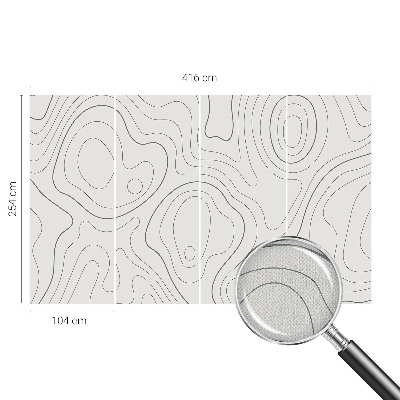 Peel and stick wallpaper mural with fluid line design